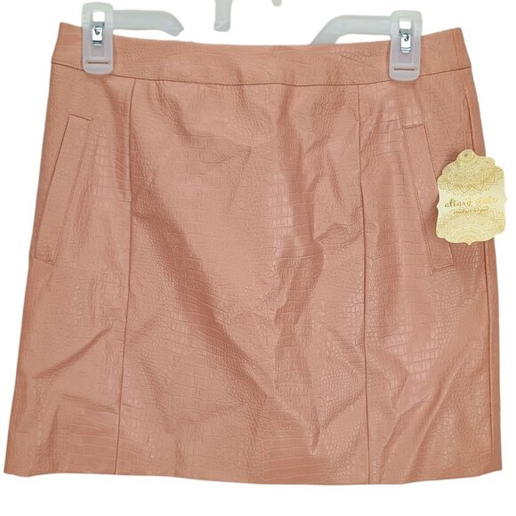 Altard State Womens Crocodile Embossed Faux Leather Mini Skirt Pink Size M - Picture 1 of 8